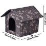 hdee Cat Houses - Warm Waterproof Outdoor House Cat Shelter, Oxford Cloth Home for Pets Sleeping in Garages, Porches, Barns, Balconies, Corridors at Home