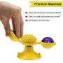 Malier Windmill Cat Toy, Interactive Rotating Turntable Teasing Toys with Flash Lights Catnip Balls and Strong Suction Cup, Multifunction Catnip Toys, Self Groomer Massage Toy for Kitten Cat