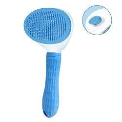 ELSPET Brush for Cat Dog/Shedding Brush with Self-Clean Eject Button/Cat Grooming Brush/Pet Massage Brush, Deshedding Tool for Short and Long Hair, Quick Release Button/Easy to Clean