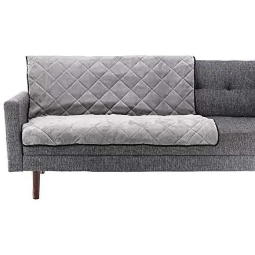Alpha Pet Flex Waterproof Microfiber Stay-in-Place Couch Cover for Dogs, Pets, and Kids, Light Grey Alpha Pet Flex Waterproof Microfiber Stay-in-Place Couch Cover for Dogs, Pets, and Kids, Light Grey