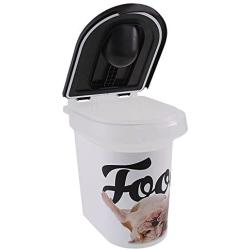 Paw Prints 15 Pound Pet Airtight Food Storage Container, Carlos the Bulldog Design, Includes Snap-In 1 Cup Measured Scoop, 12.5 L x 9.75 W x 13.38 inches, 37716