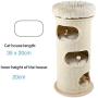 Cat Tower Condo, Cat Tree Furniture Kitten Play House Flannel-Covered Cat Tree Barrel Sturdy and Stable Cat Tree Play Tower