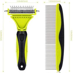 Weiba Dog Grooming Comb Kit,Flea Combs,Pet Supplies Dematting Stainless Steel Double Sided Blade Fur Cleaner Cat Gilling Brush Undercoat Rake Comb