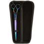 Tamsco Genuine Japanese Stainless Steel Scissors 10.5-Inch Curved Blade Plasma Coated, Semi-Convex Edge Japanese Stainless Steel Plasma Rainbow Finish Curved Blade Adjustable Tension Screw