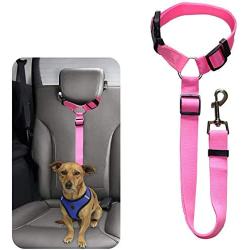 MOUISITON Dog Seat Belt Dog Car Seatbelts Adjustable Pet Seat Belt for Vehicle Nylon Pet Safety Seat Belts Heavy Duty & Elastic & Durable Car Seat Belt for Dogs, Cats and Pets