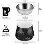 Flexzion Stainless Steel Elevated Dog Bowl Feeder - Raised Cat Pet Dish with Removable Food Water Holder Anti-tip Rubber Slip Bottom for Older Small to Medium Breeds