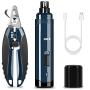 OKX Dog Nail Grinder, Professional Electric 2-Speed Rechargeable Low Noise Pet Nail Trimmer Painless Paws Grooming & Smoothing for Small Medium Large Dogs & Cats + Free Dog Nail Cliper