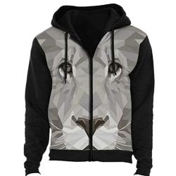 Vector - of a Lioness on White -.Wild cat.- - Africa,Couple 3D Print Zip up Sweatshirt UK S