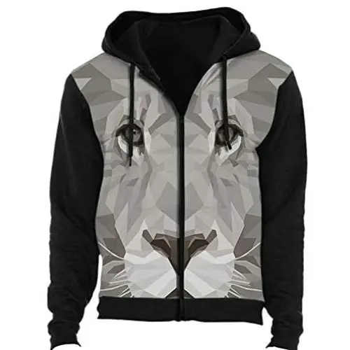 Vector - of a Lioness on White -.Wild cat.- - Africa,Couple 3D Print Zip up Sweatshirt UK S Vector - of a Lioness on White -.Wild cat.- - Africa,Couple 3D Print Zip up Sweatshirt UK S