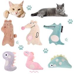 N/W Cat Toys Catnip Toys, Plush Cat Toys Bite Resistant Pet Toys Cotton Filling Toys Christmas Cat Toys Animal Shape Catnip Cat Chew Toys for Kittens and Adult Cats (6 PCS)