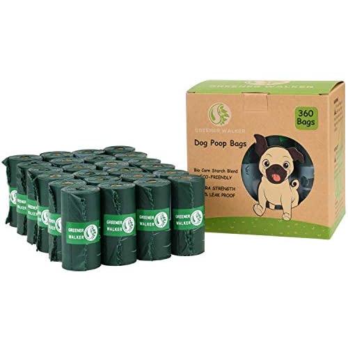 Greener Walker Poop Bags for Dog Waste-360 Bags,Extra Thick Strong 100% Leak Proof Biodegradable Dog waste Bags (Deep Green)