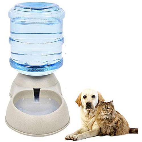 PIVBY Pet Water Dispenser Station Automatic Gravity Dog Water Bowl Cat Drinking Fountain Bottle Bowl Dish Stand 1 Gal(3.8L)