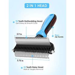 MalsiPree Pet Grooming Brush for Dogs/Cats, 2 in 1 Deshedding Tool& Dematting Undercoat Rake for Mats& Tangles Removing, Reduces Shedding by up to 95%, Great for Short to Long Hair Small Large Breeds