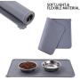 Elaikka Silicone Pet Food Mat Non-Slip Easy Clean Waterproof 19”x12”Large with Raised Edge for Dog Cat Feeding Mats Black…