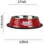 Yasma Cat Bowls Stainless Steel Pet Cat Bowl Kitten Rabbit Cat Dish Bowl with Cute Cats Painted cat Food Dish Easy to Clean Durable Cat Dish for Food and Water (red+Grey)