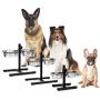 King International Super Dog Adjustment Feeding Stand U Type with 2 Bowls H-Base Double Bowl Stand Two Stainless Steel Removable Bowls
