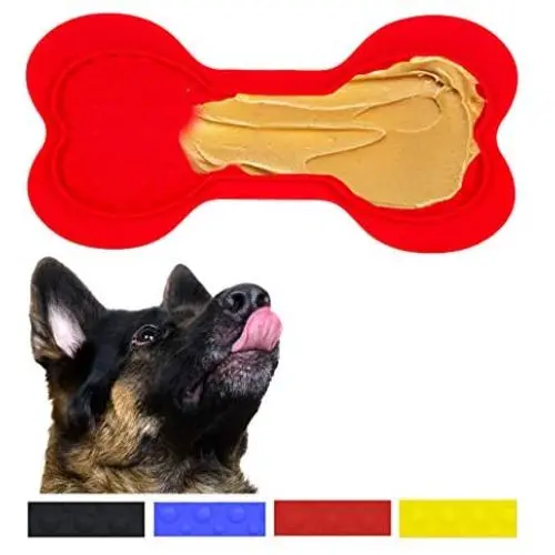 Downtown Pet Supply Silicone Dog Lick Bone - Shower Assistant Lick Pad Distraction Device - Bath Treat Buddy Grooming Helper, Bone Shaped with Strong Suction Cups for Dogs Downtown Pet Supply Silicone Dog Lick Bone - Shower Assistant Lick Pad Distraction Device - Bath Treat Buddy Grooming Helper, Bone Shaped with Strong Suction Cups for Dogs