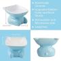 Legendog Ceramic Cat Bowls, Raised Cat Bowls Cat Food Bowls Cat Bowls Elevated, Elevated Porcelain Pet Feeder Bowl Protect Cats Spine