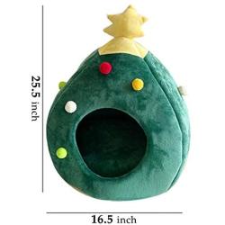 Overfulfil New Christmas Tree Cat House - Cat Tent Cave Bed,Winter Warm Soft Comfortable Pet Cat Cave Bed Shape Tree Pet Nest