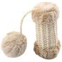 ocijf179 Cat Toy Pet Cat Kitten Sisal Post Pompom Sound Scratcher Interactive Play Scratching Toy - Linen Color