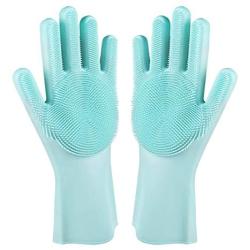 YouJia Pet Grooming Gloves, Silicone Hair Remover Brush Glove with High Density Teeth Brush, Gentle Bathing Shampoo Massage Gloves for Dogs Cats