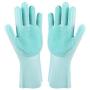 YouJia Pet Grooming Gloves, Silicone Hair Remover Brush Glove with High Density Teeth Brush, Gentle Bathing Shampoo Massage Gloves for Dogs Cats