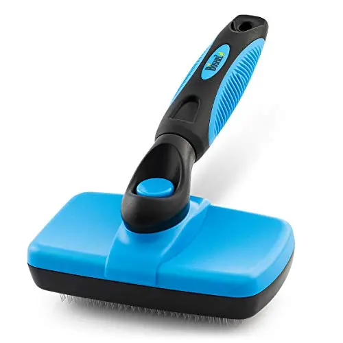 BOSHEL Dog Slicker Brush - Self Cleaning Brush - Cat & Dog Grooming Brush for Small, Medium & Large Pets - Pet Slicker brush for Detangling Hair, Removing Matted Fur, Combing Undercoats & Dog Massage BOSHEL Dog Slicker Brush - Self Cleaning Brush - Cat & Dog Grooming Brush for Small, Medium & Large Pets - Pet Slicker brush for Detangling Hair, Removing Matted Fur, Combing Undercoats & Dog Massage
