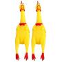 2 Pack Screaming Rubber Chicken,Squeaky Noise Yellow Chicken Toy Dog Chew to, Ideal Prank Novelty Gift,15”