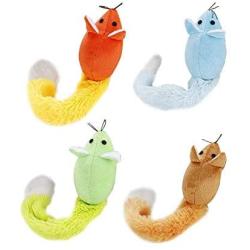 redcolourful Long Tail Mouse Shape Cat Toys with Catnip Funny Interactive Trainning Pet Toys for Cats Supplies Brown (Without Paper Card)  30cm