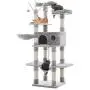 FEANDREA Cat Tree, Large Cat Tower, 64.6 Inches, Cat Activity Center with Hammock, Basket, Removable Fur Ball Sticks, Cat Condo