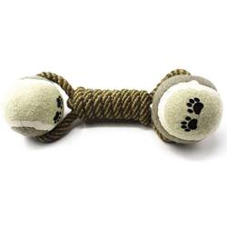 Dog Toy Ball Dog molars Tennis Cotton Rope Dumbbell-Shaped Toy Ball Suitable for Medium and Large Dogs