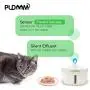 PUDAAM Pet Water Fountain, 1.9L Capacity LED Light and Water Shortage Alarm, Automatic Pet Water Fountain, Anti Overturning Design Water Fountain for Cats and Dogs, White