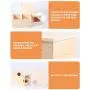 Hamster Pine Wood Chamber Hideout, Multi-Chamber Hamster House Maze - Small Pets House Habitats Decor for Hamster Mice Gerbils Mouse
