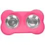 Internets Best Bone Dog Bowl Set - Double Stainless Steel Pet Food Water Bowls - No Spill Silicone Stand Internets Best Bone Dog Bowl Set - Double Stainless Steel Pet Food Water Bowls - No Spill Silicone Stand