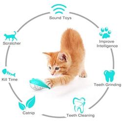 WZBP Cat Toys, Indoor Catnip Toys for Cats Silicone Fish cat Toothbrush Interactive chew Toy for pet Cats Suitable for All cat Species Dental Cleaning Care