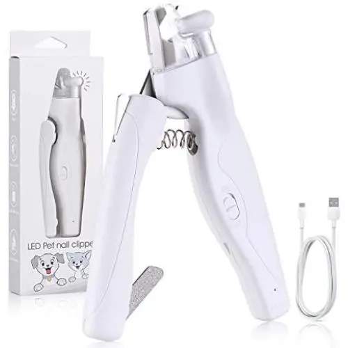 G.C Dog Nail Clippers and Trimmers with LED Light Free Nail File to Avoid Over-Cutting Rechargeable Pet Nail Trimmers Professional Grooming Tools