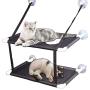 Kitty Sunny Seat,Cat Window Perch Cat Window Bed Hammock Up to 44lb Can Be Installed on Small Window Soft Mats, for Large Cat and Kitten (Double Layers, Black)