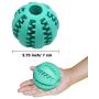 Dog Ball Toys for Pet Tooth Cleaning/Chewing/Playing, Iq Treat Ball Food Dispensing Toys of 2 Pcs Non-Toxic Soft Rubber Ball (Light Blue&Green)