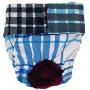 Barkertime Premium Wateproof Dog Diaper - Made in USA - Blue Plaid Premium Waterproof Premium Dog Diaper for Incontinence, Male Marking, Females in Heat