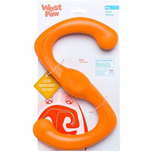 WEST PAW Zogoflex Bumi Dog Tug Toy – S-Shaped, Lightweight Chew Toys for Fetch, Play, Pet Exercise – Tug of War Soft Flinging Squishy Chewy Toy for Dogs – Guaranteed, Latex-Free, Made in USA