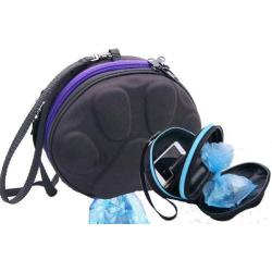 PoopPac Designs PP2-00007 Dog Walker Waste Case Black with Purple Zipper