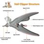 Illuminated Pet Nail Clipper, 5X Magnification Dog Nail Scissor Safe Pet Grooming Trimmer Claw Care Tool, Features LED Light Great for Dogs Cats