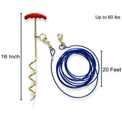 Prankish-Pet Dog Stake with Tie Out Cable - The Complete Tether System for Small to Medium Pets to Play in The Yard, Camping, or Outdoors