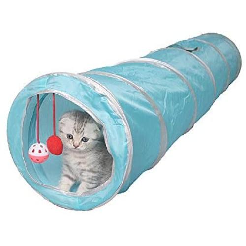 DPFXNN Collapsible Pet Tunnel, Cat Toy Tunnel, for Pet Exercise, Training, 3 Openings. with Cat Toys for Cats, Rabbits, Guinea Pigs
