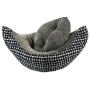 Luxury Cat Bed, Small Dog Bed, Unique Shape, Grey, High Sides for Added Security and Comfort, Plush, Comfortable, and Stylish, Machine Washable, Anti-Slip Bottom, Removable Pillow