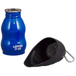 Wild & Woofy Lap It Up Durable 2-in-1 Dog Water Bottle & Travel Bowl