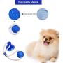 Feilifan Pet Molar Bite Toy, Multifunction Interactive Self-Playing Rubber Ball Toy with Suction Cup Molar Chew Toy Cleaning Teeth for Dogs (Green/Blue, 1 Pack)