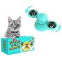 WWYM Windmill Cat Toy, Portable Turntable Scratching Tickle Cats Hair Brush, with Rotating Pet Training Interactive Balls,Blue
