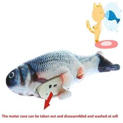 Running Pet 2 Pack Cat Wagging Fish,Plush Simulation Electric Doll Fish,Flopping Fish Cat Toy,Cat Kicker Fish Toy,Cat Catnip Toys,Fish Shape Doll Interactive Pets Pillow Chew Bite Toy((USB Charging)