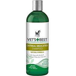 Vets Best Medicated Oatmeal Shampoo for Dogs | Soothes Dog Dry Skin | Cleans, Moisturizes, and Conditions Skin and Coat | 16 Ounces